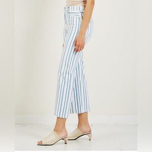 Joes Jeans The Blake striped wide leg, cropped wide leg, raw hem denim 27